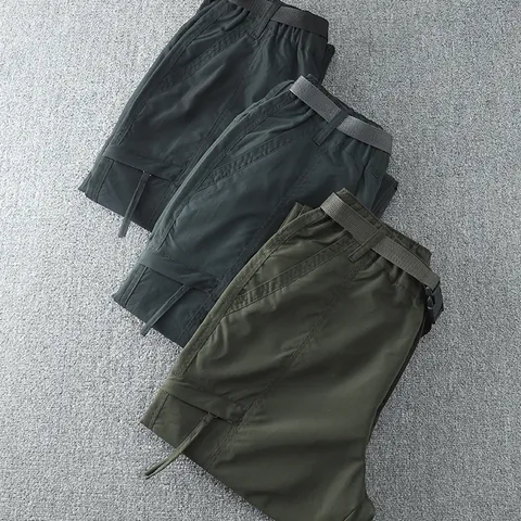 Men Outdoor Hiking Quick-Dry Waterproof Lightweight Cargo Pants Multi-Pocket Straight Leg Casual Breathable Trousers Bottom