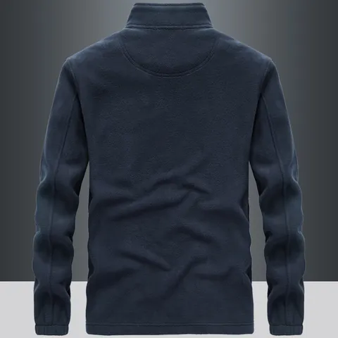 Men's Outdoor Sport Polar Fleece Jacket Stand Collar Full Zip Thick Warm Outerwear Casual Winter Coat For Autumn Spring