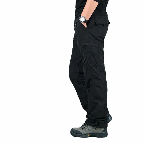Herren Cargo-Hose Mit Vlies Gefüttert Dick Warm Thermisch Unterteil Mehrere Taschen Locker Geschnitten Einfarbig Casual Outdoor Hose Für Den Winter