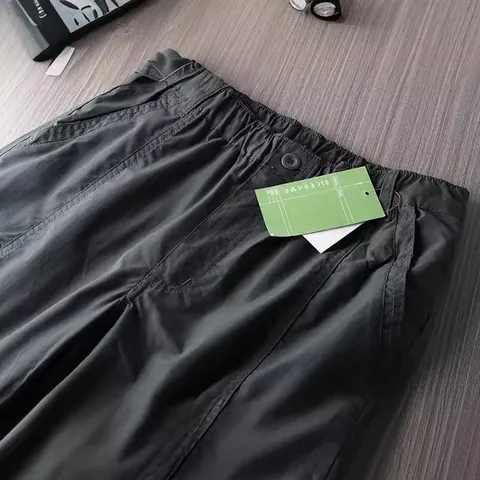 Men's Outdoor Waterproof Cargo Pants Multi-Pocket Windproof Quick-Drying Hiking Thin Straight Leg Tactical Trousers