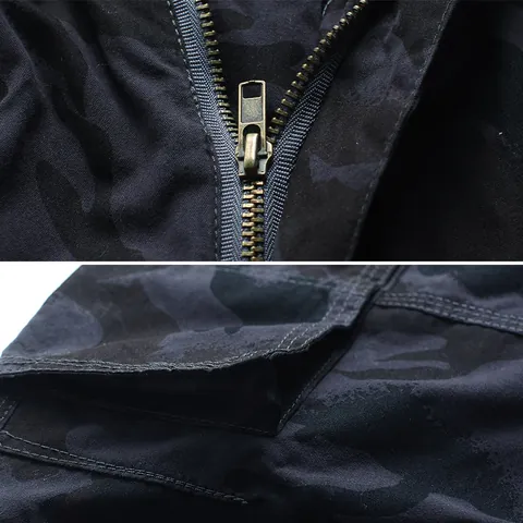 Men Summer Loose 100% Cotton Cargo 7-Point Pants Multi-Pocket Plus Size Casual Outdoor Camouflage Shorts Bottom