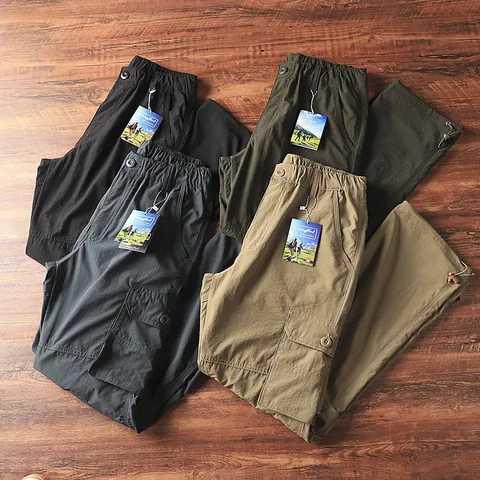 Herren Outdoor Schnelltrocknende Cargohose Abnehmbare Utility-Hose Multi-Taschen Lässige Wandern Camping Bottoms Hose