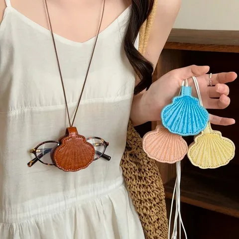 Meeresstrand Resort Muschel Form Kunstleder Magnetischer Brillenhalter Halskette Damen Mode Vielseitige Pullover Kette Schmuck