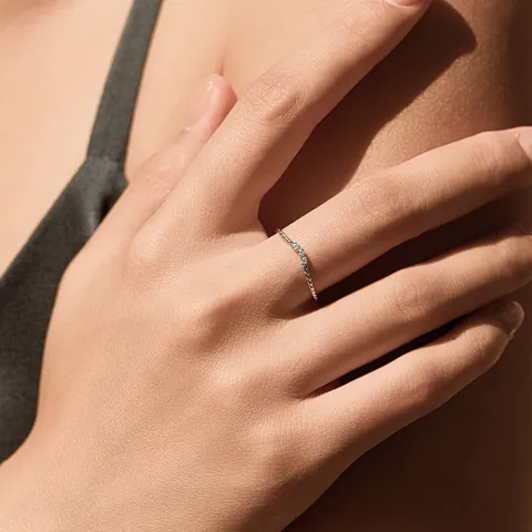 Modian Anillo de Moissanita de Plata de Ley 925 para Mujer Minimalista en V Anillo Torcido Apilable Certificado GRA