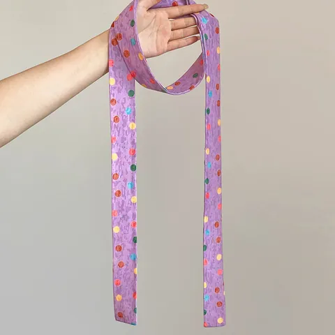 Cadena de Cintura Larga de Poliéster Fresco con Estampado de Lunares para Mujer Diadema Multiusos Corbata Cinturón Accesorio de Alta Sensibilidad