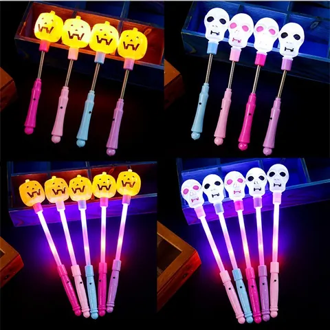 Halloween LED Φωτιζόμενο Ραβδί με Ελατήριο Κολοκύθα Κρανίο Φωτιζόμενα Ραβδιά για Πάρτι Παιδικό Παιχνίδι Νυχτερινής Αγοράς