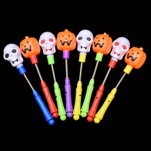 Halloween LED Φωτιζόμενο Ραβδί με Ελατήριο Κολοκύθα Κρανίο Φωτιζόμενα Ραβδιά για Πάρτι Παιδικό Παιχνίδι Νυχτερινής Αγοράς