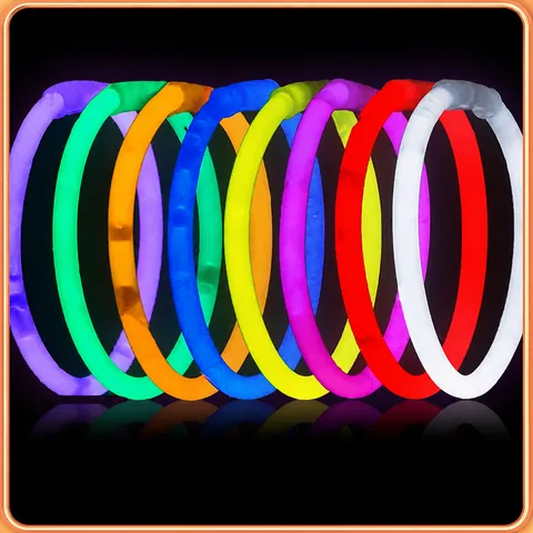 Bâtons Lumineux en Vrac Bracelets Néon en Plastique Multicolore pour Enfants Adultes Fête Concert Course Nocturne Accessoires d'Ambiance Festive
