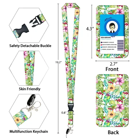 Creative Trend ID Card Holder Lanyard With Retractable Badge Reel ABS Transparent Student Work Permit Bus Card Holder Set For School Office