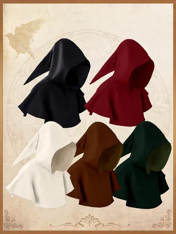 Capa Medieval con Capucha Sombrero Puntiagudo Disfraz de Halloween para Hombres Mujeres Vampiro Sacerdote Grim Reaper Cosplay Capa Accesorios de Escenario