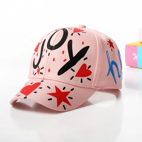 Kids Hip Hop Baseball Cap Cartoon Graffiti Letters Cotton Adjustable Sun Hat For Boys Girls Streetwear Fashion Peaked Cap