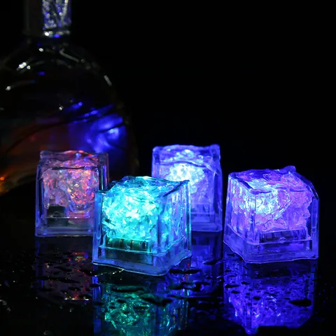 Glaçons Lumineux LED Multicolore Activés par le Liquide Glaçons Lumineux Submersibles pour Boissons Bar Club Mariage Fête Décoration