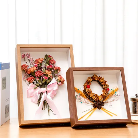 3D Κορνίζα Shadow Box MDF Ξύλινη Κοίλη Θήκη Έκθεσης για Αποξηραμένα Λουλούδια Δείγματα Μετάλλια Βραβεία DIY Διακόσμηση Σπιτιού Δώρο