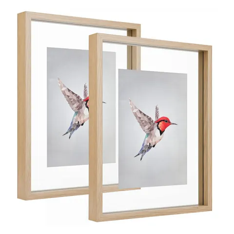 MDF Ξύλινη Κορνίζα Shadow Box με Διπλό Γυαλί για DIY Έκθεση Δειγμάτων Αποξηραμένων Λουλουδιών Ορθογώνια Τετράγωνη Κορνίζα Επιτραπέζια Διακόσμηση Σπιτιού