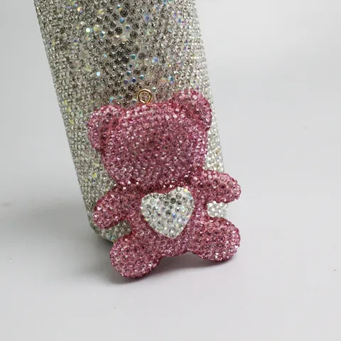 Creatieve Beer Sleutelhanger Met Strass Ingelegd Legering Cartoon Beer Hanger Voor Tas Vrouwen Accessoire Elegant Sprankelend Cadeau
