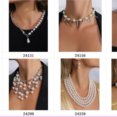 Luxus Künstliche Perle Halskette Legierung Strass Quaste Choker Für Damen Europäische Übertriebene Mehrschichtige Modeschmuck Halsschmuck