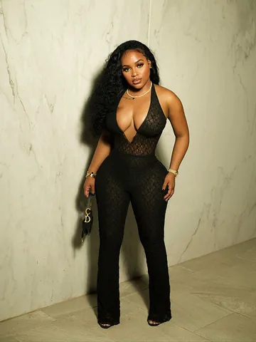 Sexy Halter Deep V-Neck Lace Backless Jumpsuit For Women Polyester Mesh Cutout Skinny Long Jumpsuit Elegant Party Clubwear