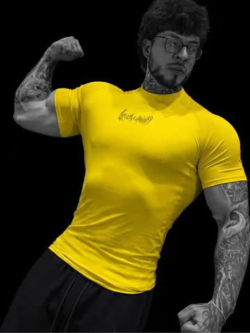 Breathedivinity Men's Compression Shirt Quick Dry Sports Fitness Top Short Sleeve Muscle Fit Printed Graphic T-Shirt