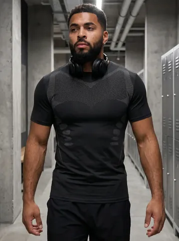 Herren Sport T-Shirt Atmungsaktiv Polyester Bedruckt Kurzarm Top Für Fitnessstudio Laufen Outdoor Fitness Training Sportbekleidung