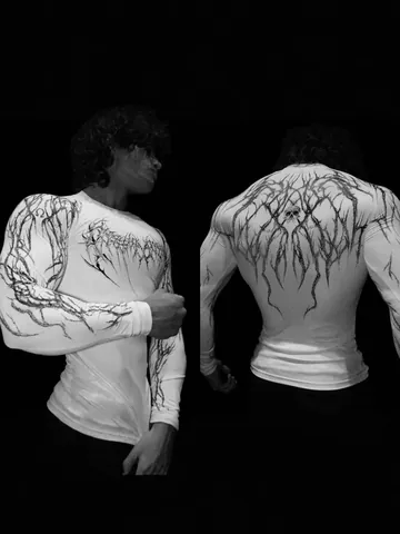 Men Long Sleeve Compression Shirt Quick Dry Fitness Sport T-Shirt Gothic Skull Printed Gym Workout Training Top