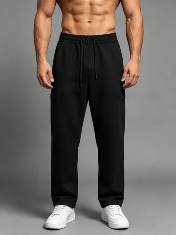 Men's Quick Dry Sport Sweatpants Loose Straight Leg Breathable Cotton Blend Running Casual Bottom For Workout Training