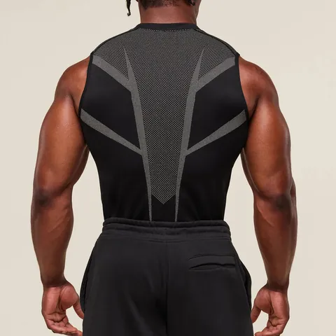 Men's Quick Dry Sports Tank Top Printed Compression Training Vest Breathable Sleeveless Gym Fitness Muscle Shirt Top