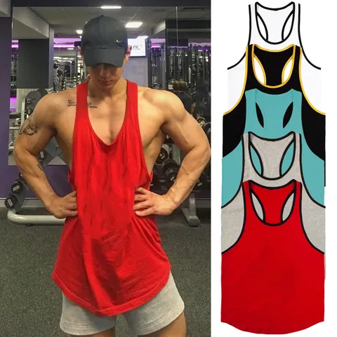 Men Sport Fitness Tank Top Cotton Breathable Sleeveless Training Vest For Bodybuilding Basketball Casual Summer Top