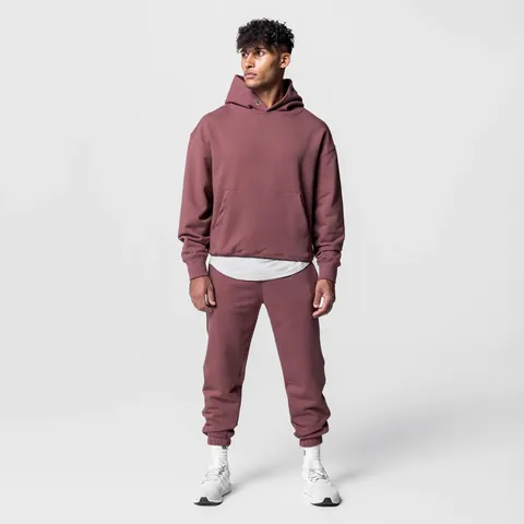 Men's Casual Sportswear Hooded Sweatshirt And Sweatpants Cotton Blend Fleece Tracksuit Outfits Top And Bottom