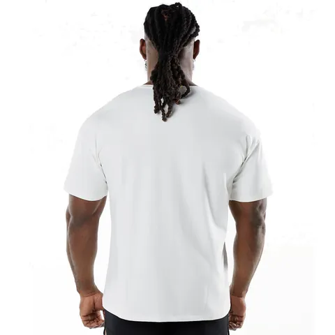T-Shirt de Sport en Coton Décontracté pour Hommes Col Rond Manches Courtes pour Gym Fitness Workout Été Couleur Unie