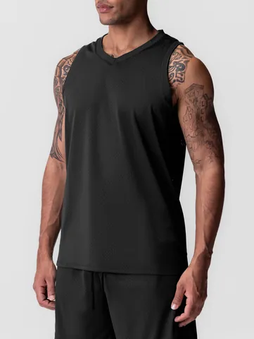 Men's Quick Dry Mesh Sports Tank Top V-Neck Lightweight Breathable Basketball Vest For Fitness Running Gym Training