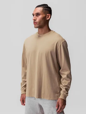 Maglietta da Uomo Sportiva Casual a Manica Lunga Basic in Misto Cotone Girocollo Tinta Unita Canotta Sportiva Fitness Top da Uomo