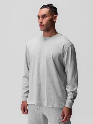 Herren Casual Langarm T-Shirt Lockere Passform Einifarbig Baumwolle Rundhals Pullover Basic Sportswear Oberteil