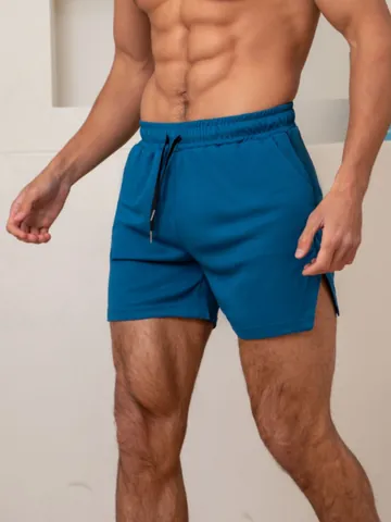 Men European Size Athletic Fitness Shorts Breathable Quick Dry Running Solid Color Summer Casual Beach Sport Bottom