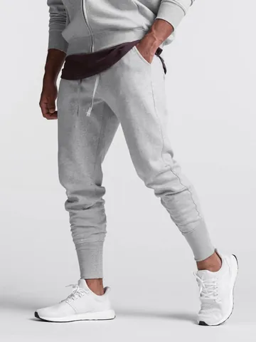 Herren Casual Slim Fit Joggers Sportlich Baumwollmischung Jogginghose Einfarbig Kordelzug Verjüngte Manschetten French Terry Hose Laufen Gym Fitness Unterteil