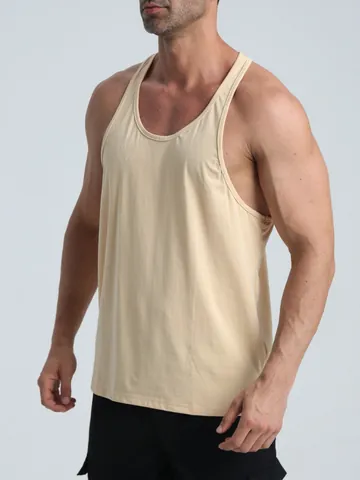 Men's Sport Racerback Tank Top Breathable Cotton Blend Gym Workout Fitness Sleeveless Top Outdoor Casual Training Vest