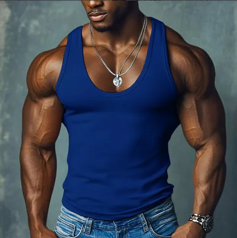 Ανδρικό Βαρύ Αμερικάνικο Ριμπ Φανελάκι Muscle Στενή Γραμμή Αθλητικό Αναπνεύσιμο Πολυεστέρας Streetwear Hip Hop Αμάνικο