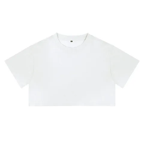Γυναικείο T-Shirt από Καθαρό Βαμβάκι Κοντό Μανίκι Αμερικάνικο Street Casual Στρογγυλή Λαιμόκοψη Κοντό Κεντητό Τοπ Ρούχα Στρας
