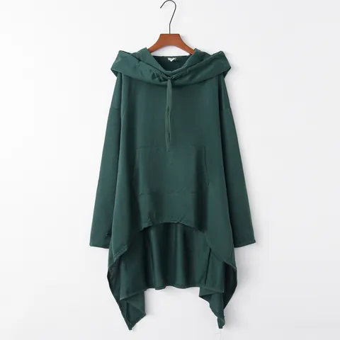 Women's Oversized Long Hoodie Sweatshirt Asymmetrical High Low Hem Pullover Casual Long Sleeve Hooded Top With Pocket