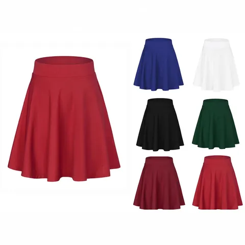 Women High Waist Skater Skirt A-Line Pleated Mini Skirt Summer Casual Sports Polyester Spandex Bottom