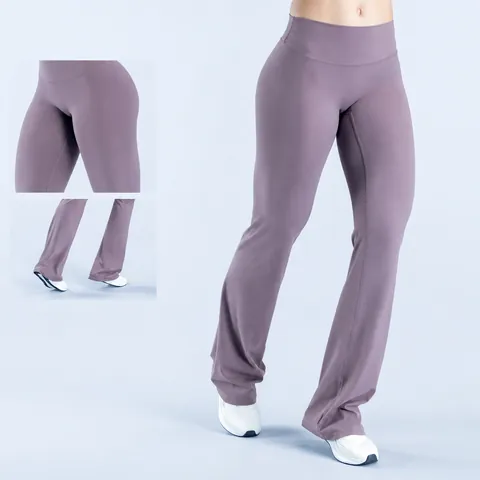Women High Waisted Tummy Control Flare Yoga Pants Brushed Soft Wide Leg Workout Leggings Bootcut Dance Running Activewear Bottom