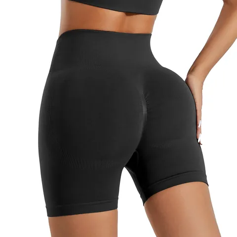 Women Seamless High Waist Yoga Shorts Scrunch Butt Running Gym Fitness Quick Dry Sporty Tights Athletic Bottom