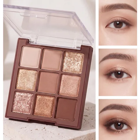 Palette De Fard À Paupières Chocolat Marron Tons Terre Mat Paillettes Couché De Soleil Maquillage Yeux Longue Durée