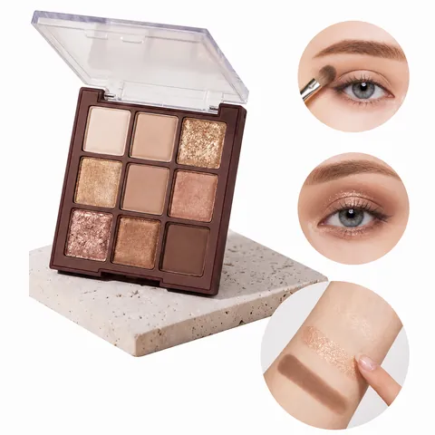 Palette De Fard À Paupières Chocolat Marron Tons Terre Mat Paillettes Couché De Soleil Maquillage Yeux Longue Durée