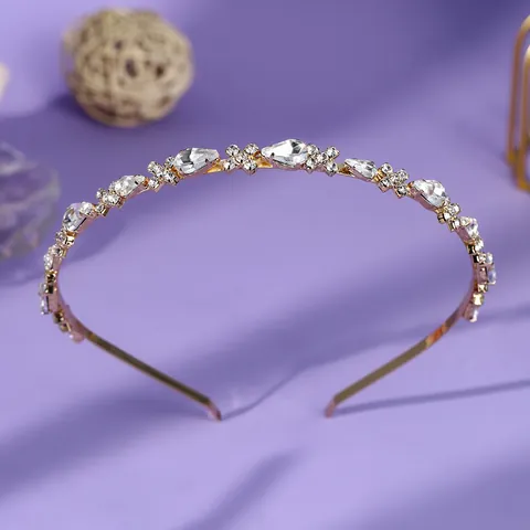 Elegant Rhinestone Alloy Headband For Women Shinning Crystal Thin Hair Band Wedding Party Daily Fashion Hair Accessories