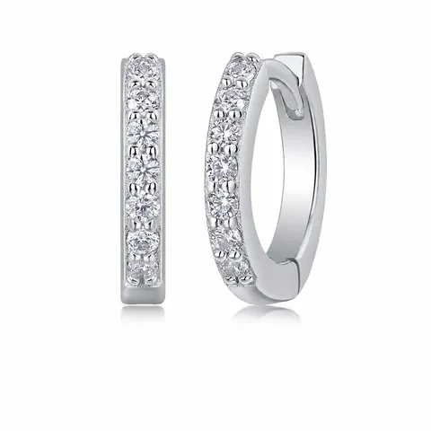 Minimalistische 925 Sterlingsilber Moissanit Huggie Reifen Ohrringe Gold Roségold Pave Eingelegt Kreis Ohr Schnalle Schmuck Unisex