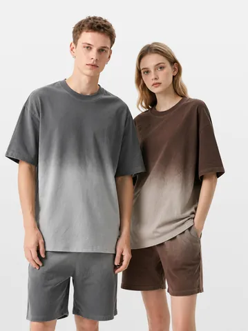 Camiseta de Algodón Pesado para Hombre 270g Lavado Envejecido Retro Manga Corta Ajuste Holgado Estilo Americano Casual Streetwear