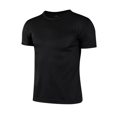 Camiseta Informal para Hombre de Mezcla de Algodón Peinado y Poliéster Secado Rápido Transpirable Manga Corta Cuello Redondo Color Sólido Streetwear
