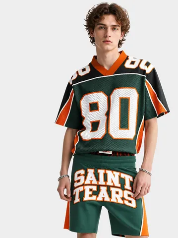 Men's Custom Sublimation Printed Basketball Jersey Set Mesh Short Sleeve Sports Uniform Top And Bottom Summer Training Suit