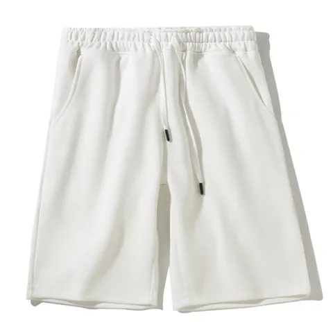 Men's Casual Sport Shorts Quick Dry 240g Cotton Blend Drawstring Waist Breathable Fitness Athletic Shorts Summer Youth Bottoms