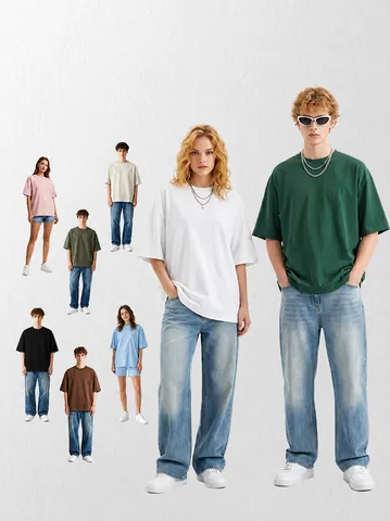 Heren Zwaargewicht 260g Katoen T-Shirt Afhangende Schouder Oversized Effen Korte Mouw Casual Streetwear Ronde Hals Top Minimalistisch Zomer Tee